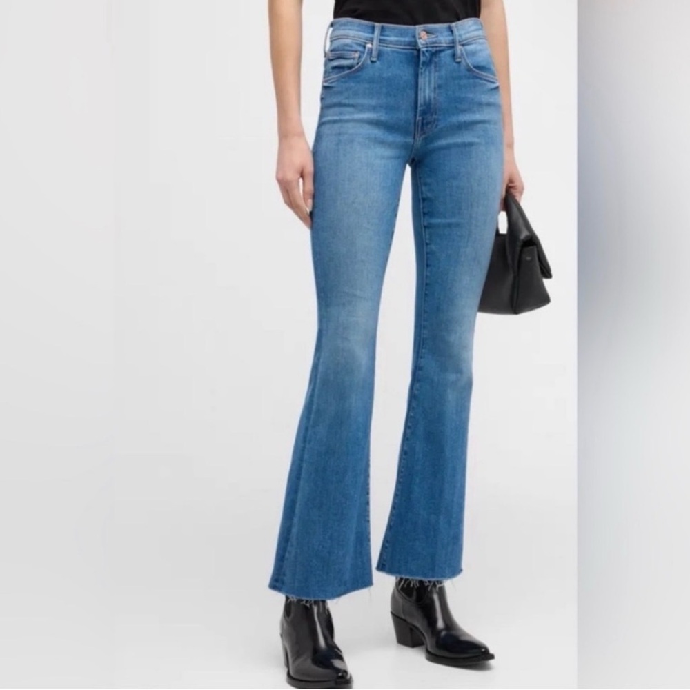 Mother The Weekender Frayed-Hem Flare-Leg